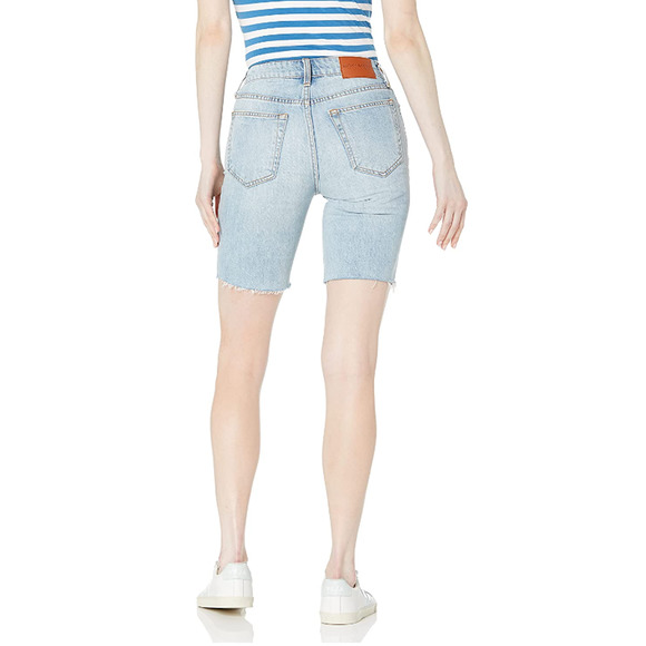 Lucky Brand Womens High Rise Denim Bermuda Short Frayed Hem Blue Size 2, $70 NWT - Picture 2 of 4
